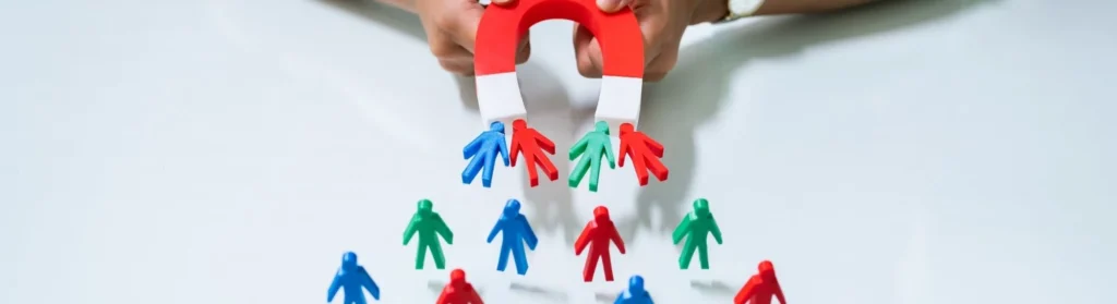 Imatge i figures que capturen l'atracció de clients potencials i clients possibles