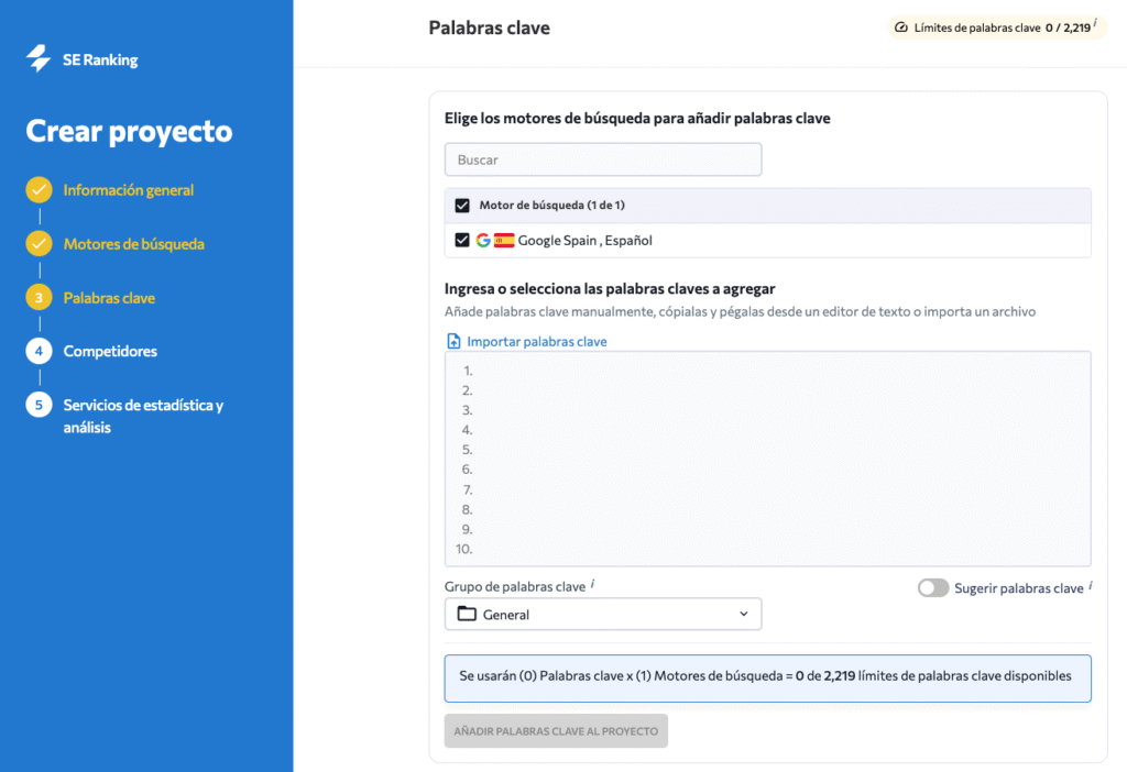Captura: Paso 3: Analiza las palabras clave que quieres posicionar