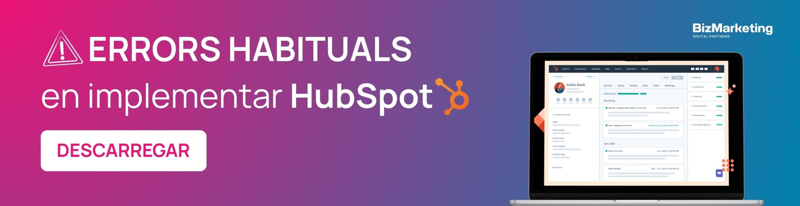 BANNER errores hubspot ES